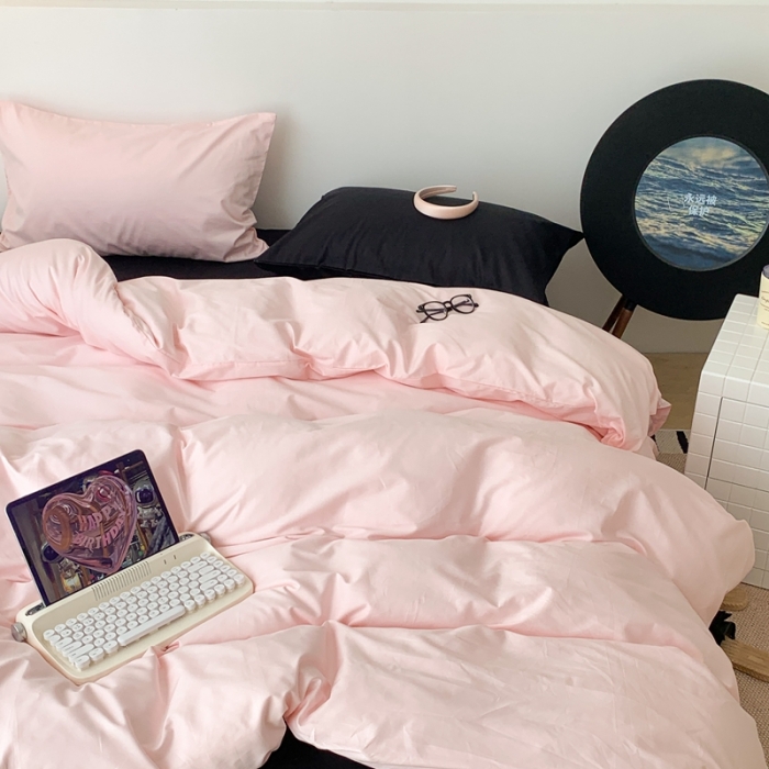 91家纺网 家纺一手货源 找家纺 昔可 纯色混搭拼色 黑桃茉莉