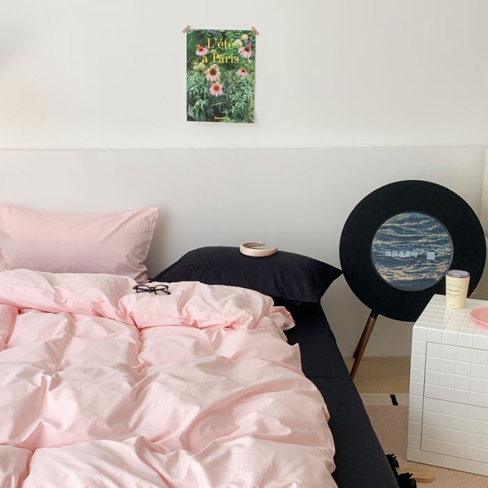 91家纺网 家纺一手货源 找家纺 昔可 纯色混搭拼色 黑桃茉莉