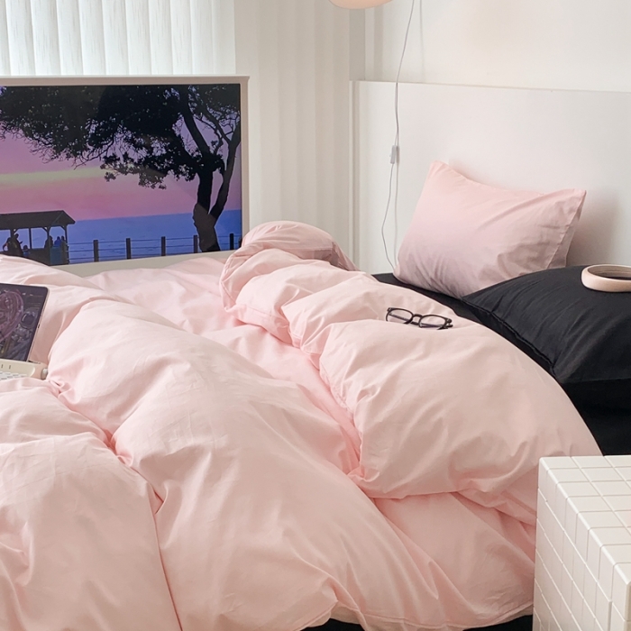 91家纺网 家纺一手货源 找家纺 昔可 纯色混搭拼色 黑桃茉莉