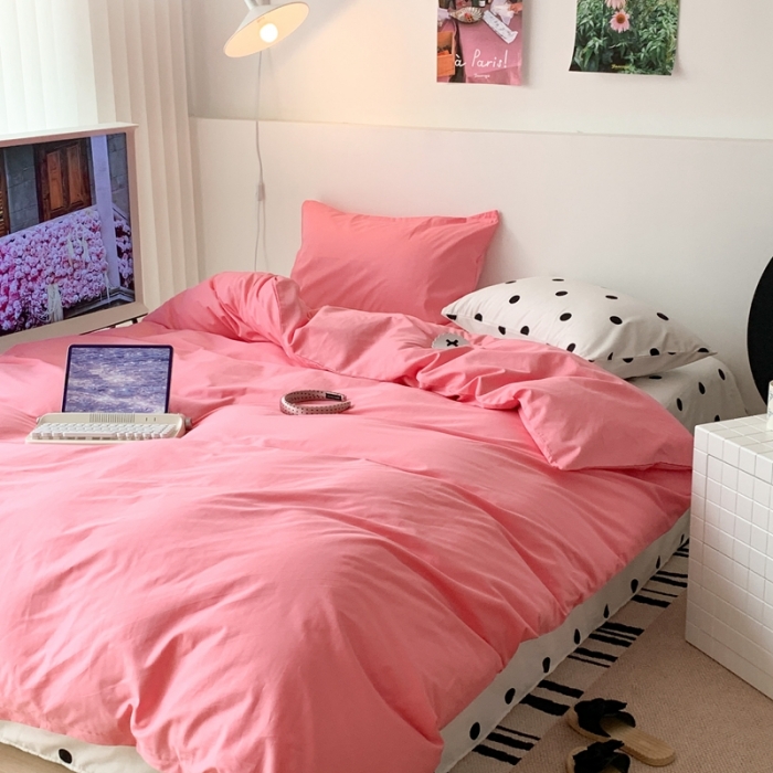 91家纺网 家纺一手货源 找家纺 昔可 纯色混搭拼色 莓莓波点