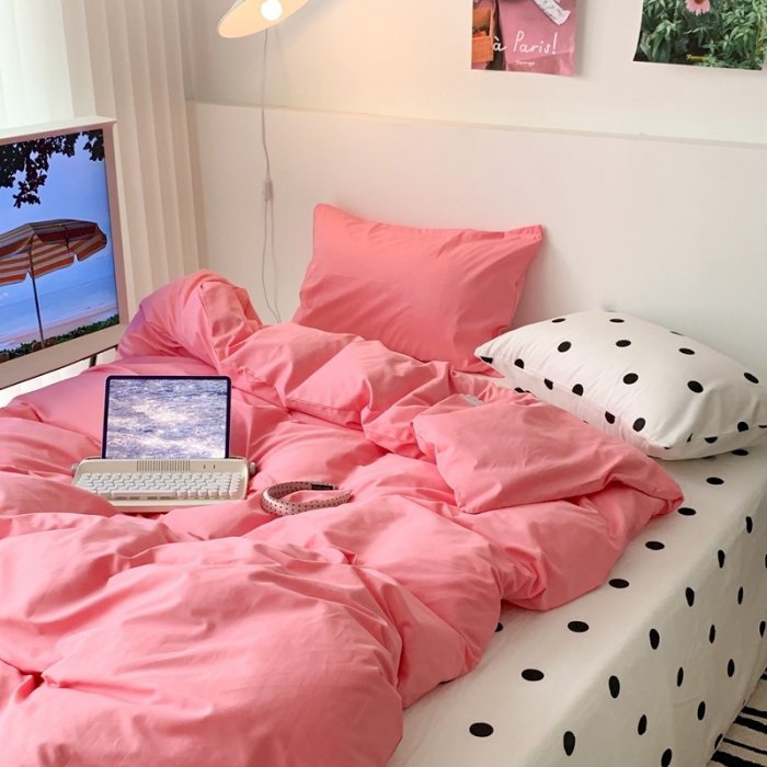 91家纺网 家纺一手货源 找家纺 昔可 纯色混搭拼色 莓莓波点