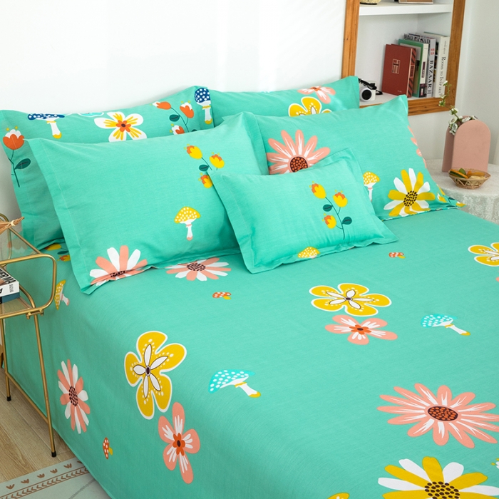 91家纺网 家纺一手货源 找家纺 雨萝家纺 2022新款纯棉枕套全棉枕皮 春田花