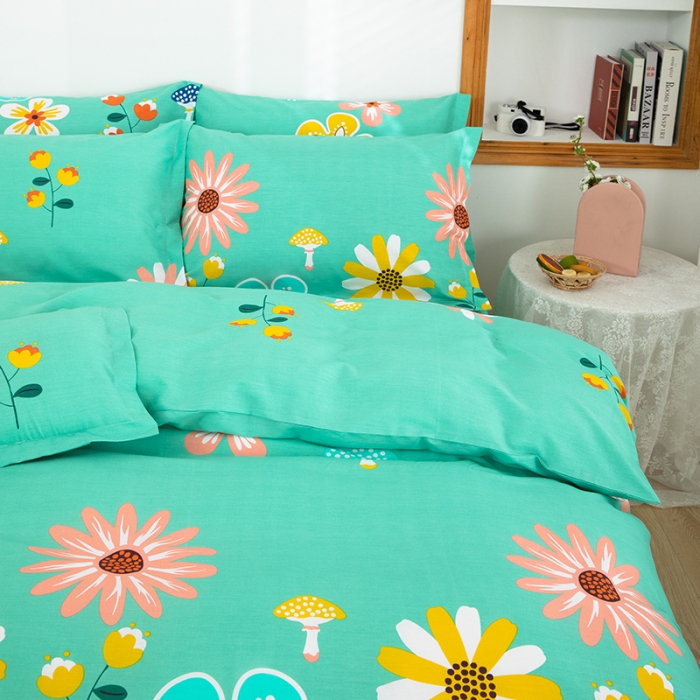 91家纺网 家纺一手货源 找家纺 雨萝家纺 2022新款纯棉枕套全棉枕皮 春田花