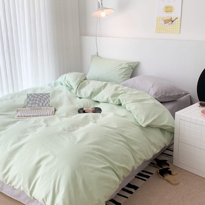 91家纺网 家纺一手货源 找家纺 昔可 纯色混搭拼色 抹茶蓝莓