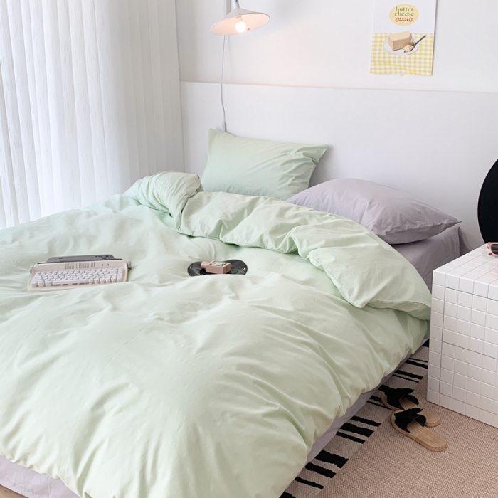 91家纺网 家纺一手货源 找家纺 昔可 纯色混搭拼色 抹茶蓝莓