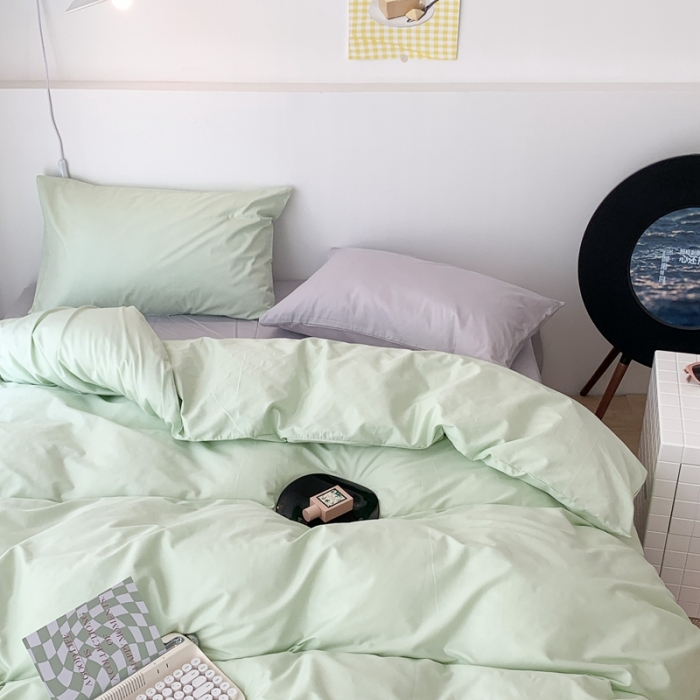 91家纺网 家纺一手货源 找家纺 昔可 纯色混搭拼色 抹茶蓝莓