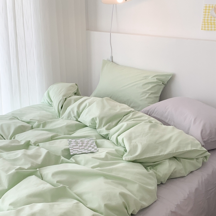 91家纺网 家纺一手货源 找家纺 昔可 纯色混搭拼色 抹茶蓝莓