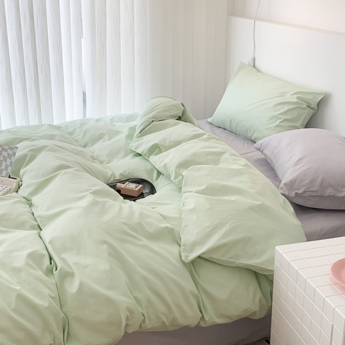 91家纺网 家纺一手货源 找家纺 昔可 纯色混搭拼色 抹茶蓝莓