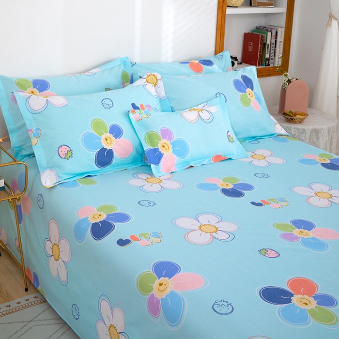 91家纺网 家纺一手货源 找家纺 雨萝家纺 2022新款纯棉枕套全棉枕皮 七色花