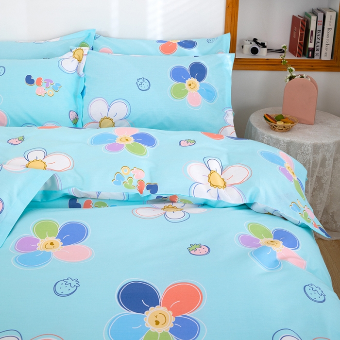 91家纺网 家纺一手货源 找家纺 雨萝家纺 2022新款纯棉枕套全棉枕皮 七色花