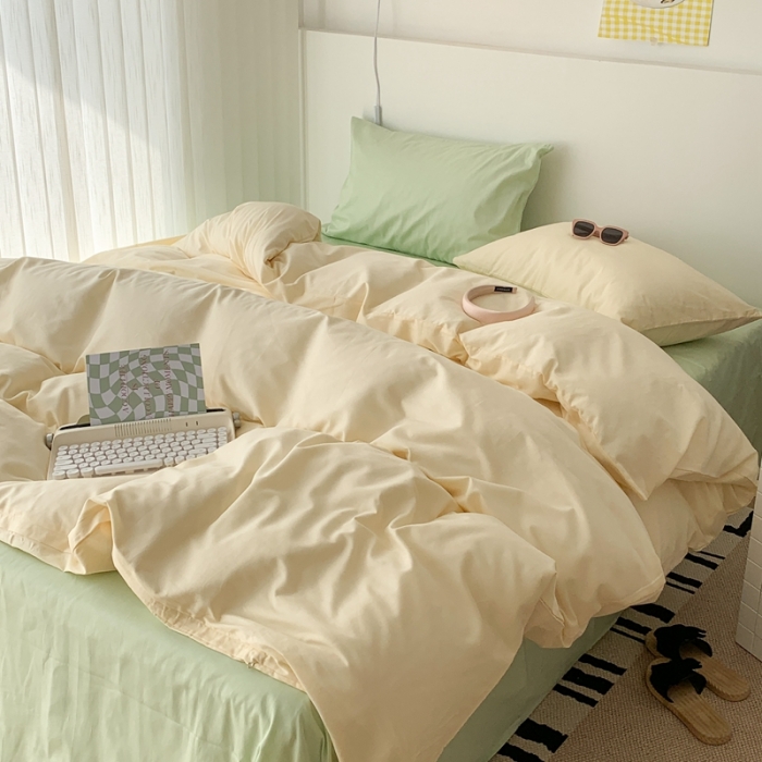 91家纺网 家纺一手货源 找家纺 昔可 纯色混搭拼色 茉莉奶绿