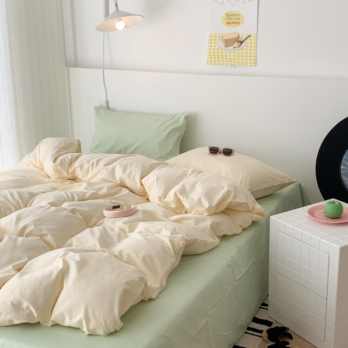 91家纺网 家纺一手货源 找家纺 昔可 纯色混搭拼色 茉莉奶绿