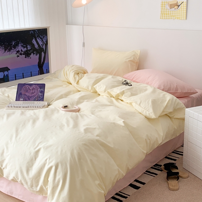 91家纺网 家纺一手货源 找家纺 昔可 纯色混搭拼色 奶香芝士