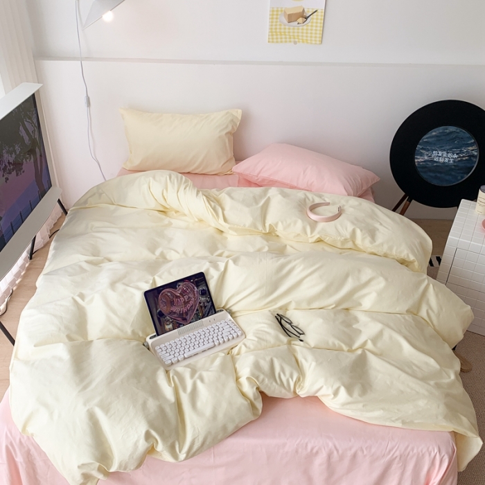 91家纺网 家纺一手货源 找家纺 昔可 纯色混搭拼色 奶香芝士