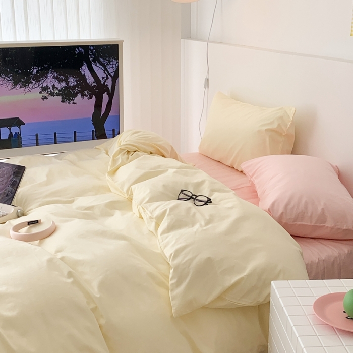 91家纺网 家纺一手货源 找家纺 昔可 纯色混搭拼色 奶香芝士