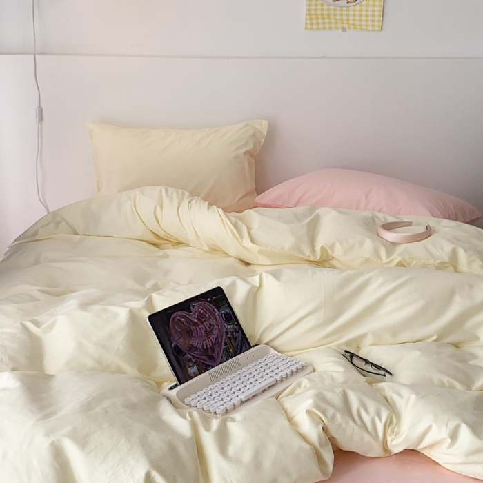 91家纺网 家纺一手货源 找家纺 昔可 纯色混搭拼色 奶香芝士