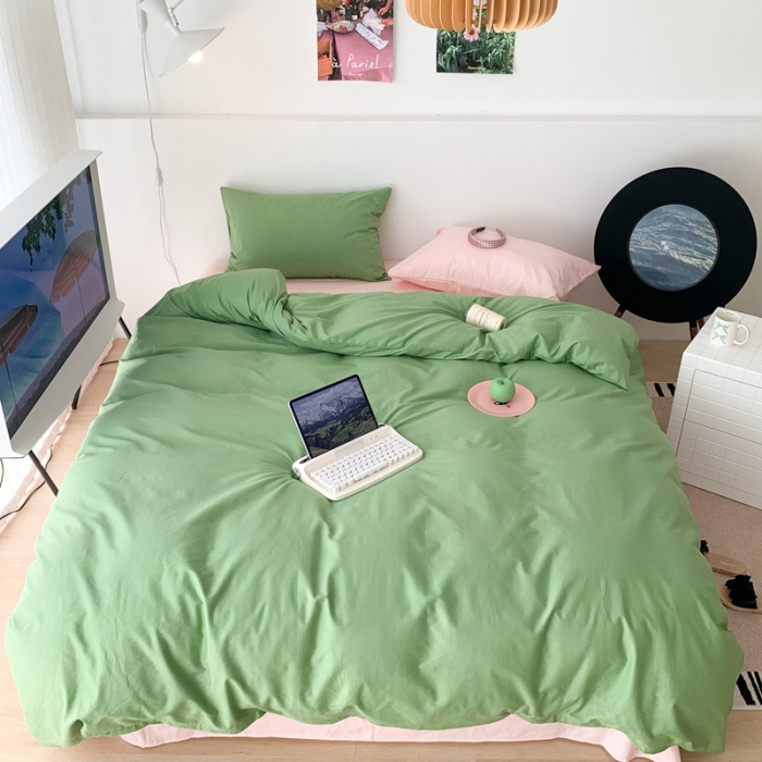 91家纺网 家纺一手货源 找家纺 昔可 纯色混搭拼色 仲夏青柠茶