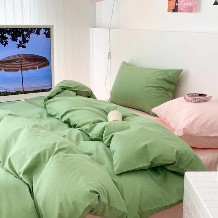 91家纺网 家纺一手货源 找家纺 昔可 纯色混搭拼色 仲夏青柠茶