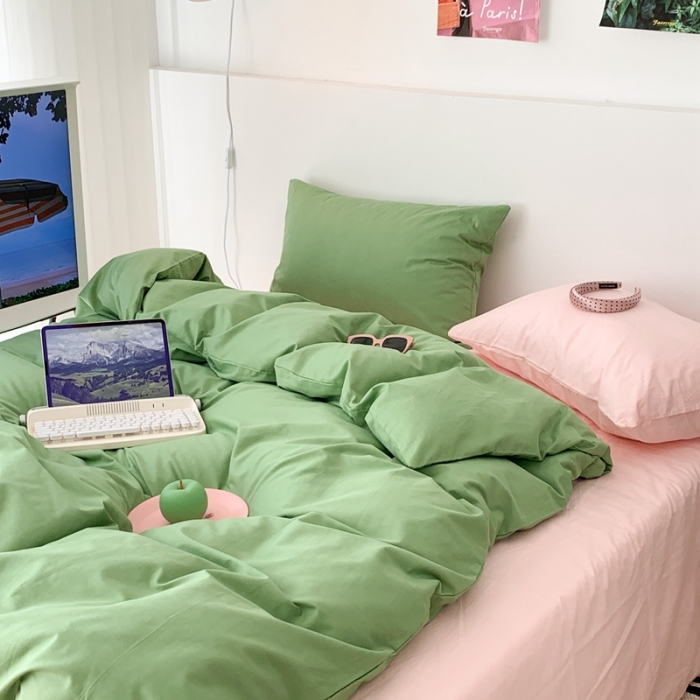 91家纺网 家纺一手货源 找家纺 昔可 纯色混搭拼色 仲夏青柠茶