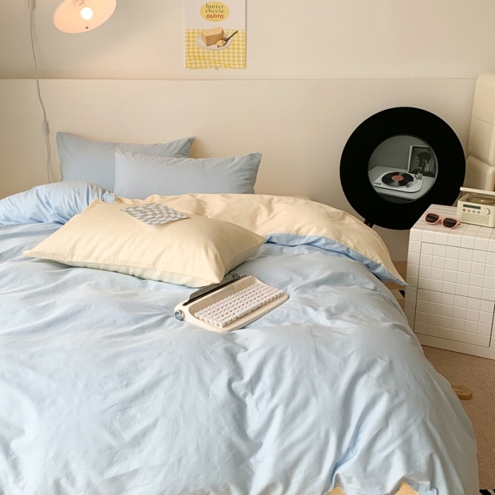 91家纺网 家纺一手货源 找家纺 昔可 纯色混搭拼色 柠檬海风