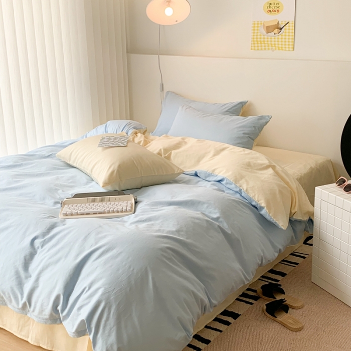 91家纺网 家纺一手货源 找家纺 昔可 纯色混搭拼色 柠檬海风