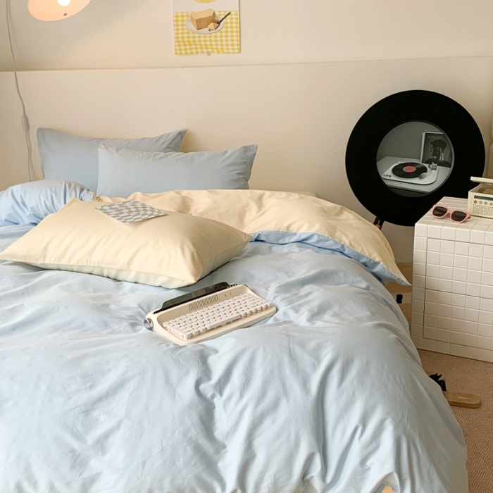 91家纺网 家纺一手货源 找家纺 昔可 纯色混搭拼色 柠檬海风