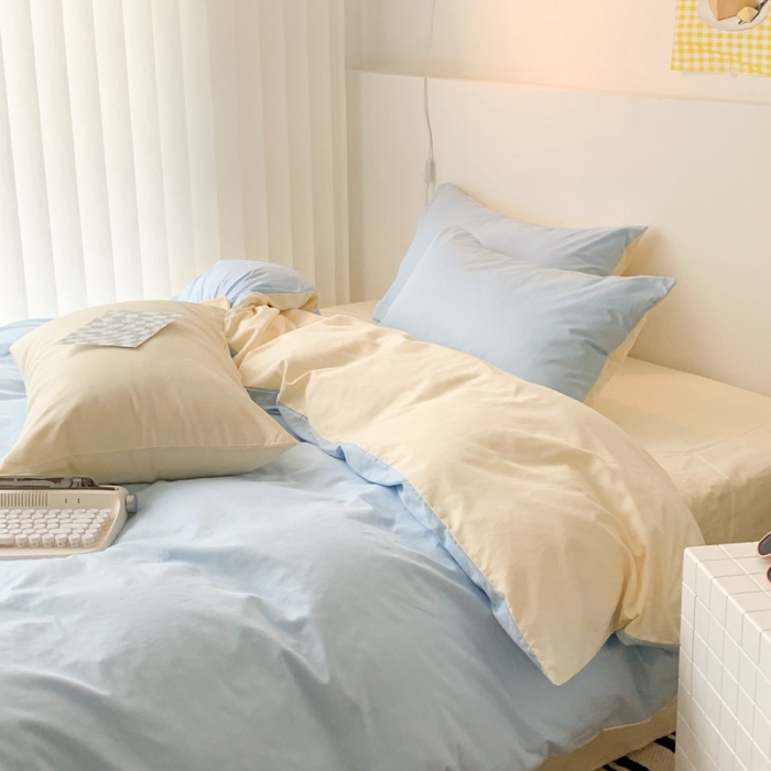 91家纺网 家纺一手货源 找家纺 昔可 纯色混搭拼色 柠檬海风