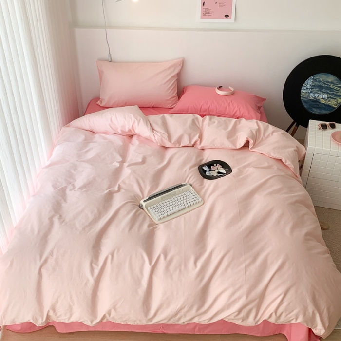 91家纺网 家纺一手货源 找家纺 昔可 纯色混搭拼色 少女粉黛