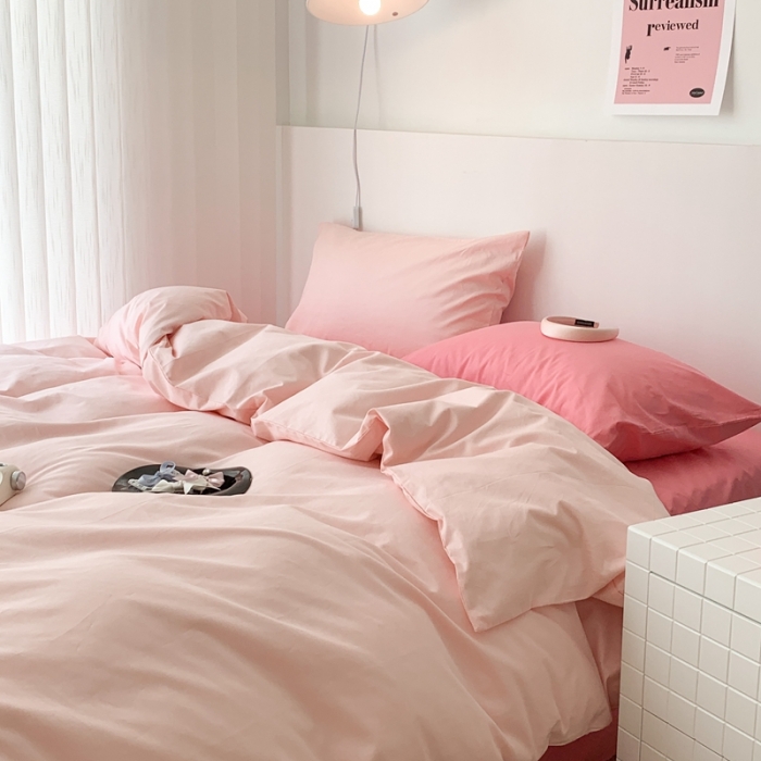 91家纺网 家纺一手货源 找家纺 昔可 纯色混搭拼色 少女粉黛