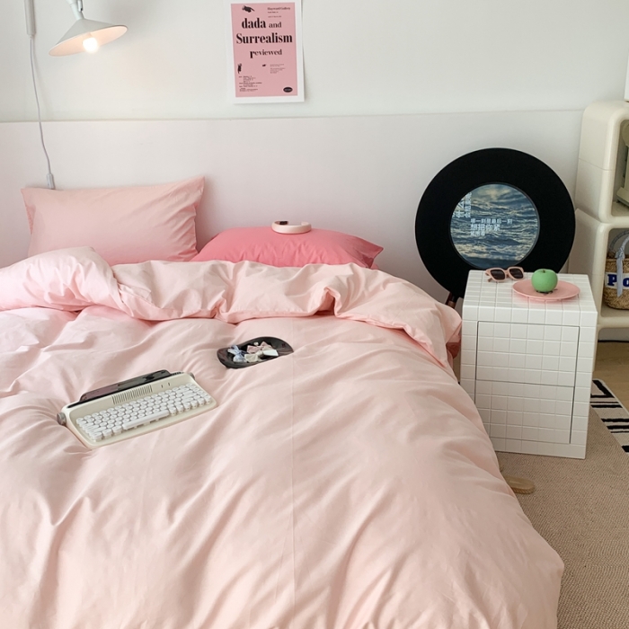 91家纺网 家纺一手货源 找家纺 昔可 纯色混搭拼色 少女粉黛