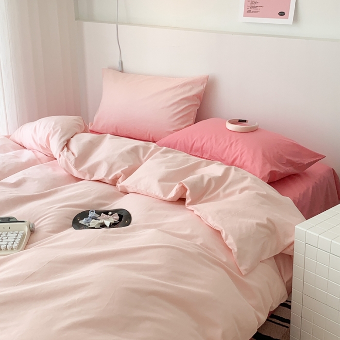 91家纺网 家纺一手货源 找家纺 昔可 纯色混搭拼色 少女粉黛