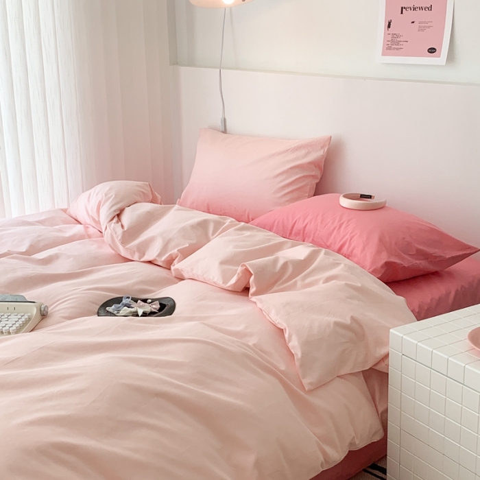 91家纺网 家纺一手货源 找家纺 昔可 纯色混搭拼色 少女粉黛