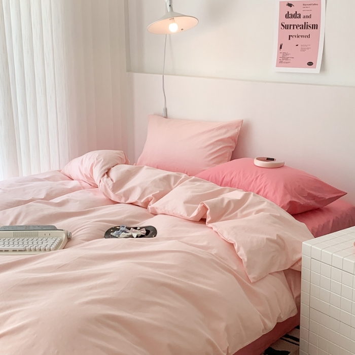 91家纺网 家纺一手货源 找家纺 昔可 纯色混搭拼色 少女粉黛