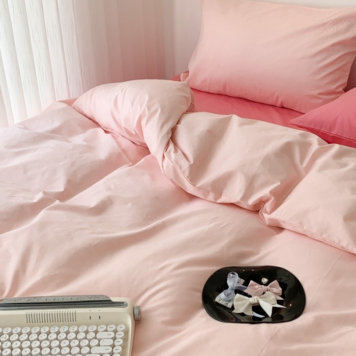 91家纺网 家纺一手货源 找家纺 昔可 纯色混搭拼色 少女粉黛