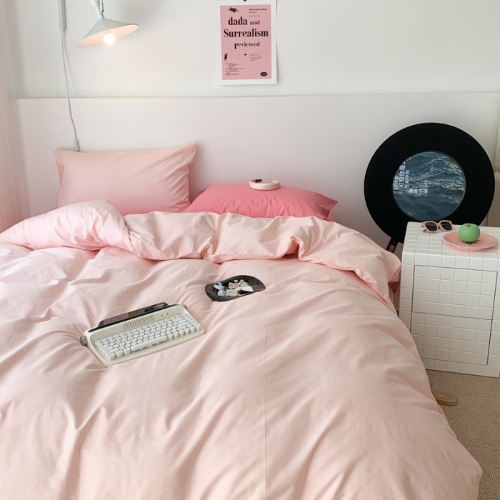 91家纺网 家纺一手货源 找家纺 昔可 纯色混搭拼色 少女粉黛