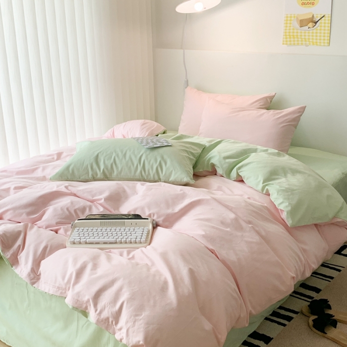 91家纺网 家纺一手货源 找家纺 昔可 纯色混搭拼色 香草冰淇淋