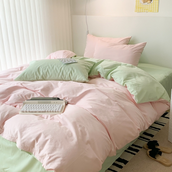 91家纺网 家纺一手货源 找家纺 昔可 纯色混搭拼色 香草冰淇淋