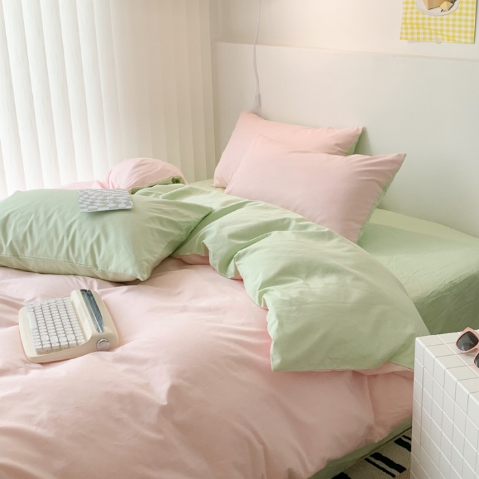 91家纺网 家纺一手货源 找家纺 昔可 纯色混搭拼色 香草冰淇淋