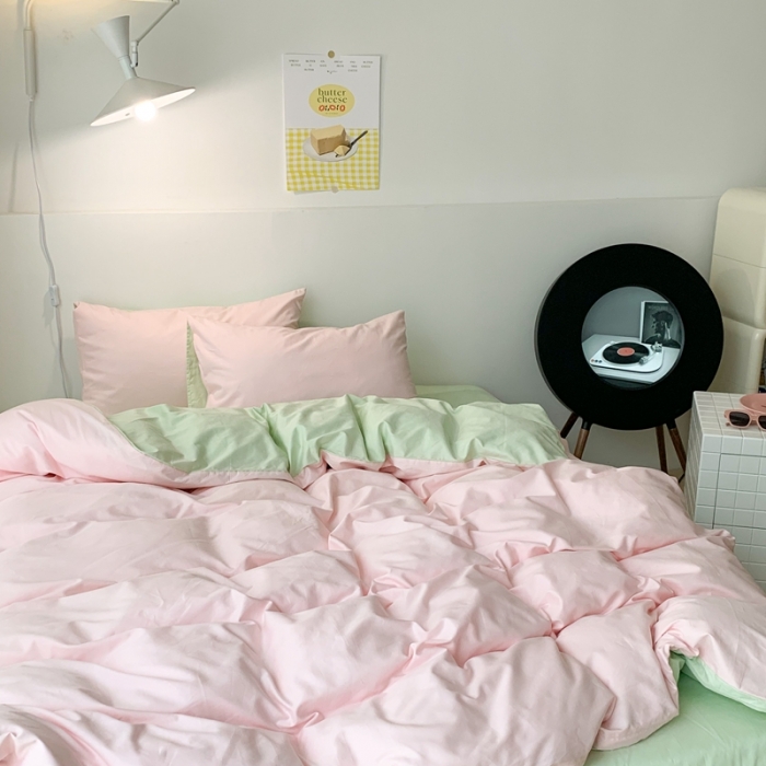 91家纺网 家纺一手货源 找家纺 昔可 纯色混搭拼色 香草冰淇淋