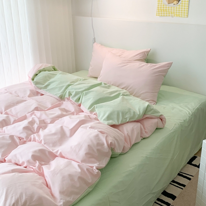 91家纺网 家纺一手货源 找家纺 昔可 纯色混搭拼色 香草冰淇淋