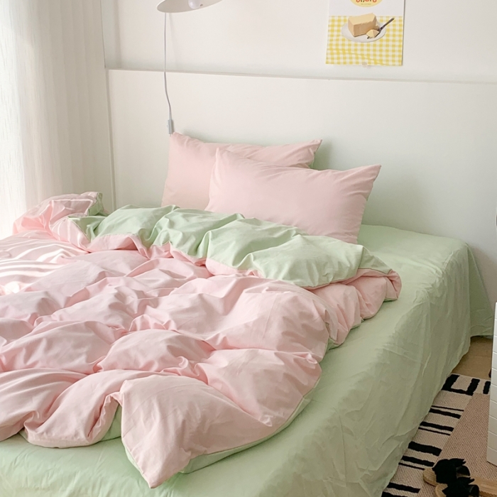 91家纺网 家纺一手货源 找家纺 昔可 纯色混搭拼色 香草冰淇淋