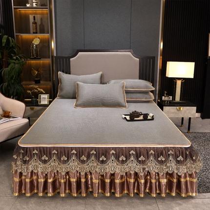 91家纺网 家纺一手货源 找家纺 （总）罗艺轩 2024新款可拆卸床裙款冰藤席