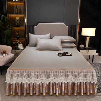 91家纺网 家纺一手货源 找家纺 （总）罗艺轩 2024新款可拆卸床裙款冰藤席