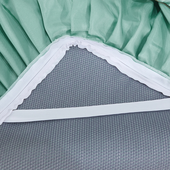 91家纺网 家纺一手货源 找家纺 罗艺轩 2024新款可拆卸床裙款冰藤席 富贵旺族-薄荷