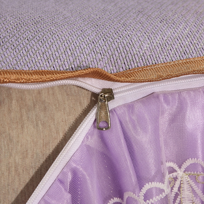 91家纺网 家纺一手货源 找家纺 罗艺轩 2024新款可拆卸床裙款冰藤席 富贵旺族-紫