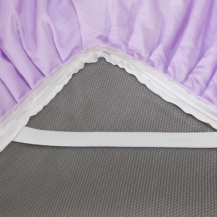 91家纺网 家纺一手货源 找家纺 罗艺轩 2024新款可拆卸床裙款冰藤席 富贵旺族-紫