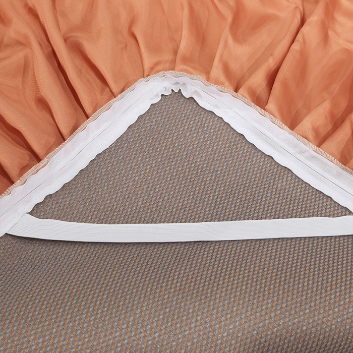 91家纺网 家纺一手货源 找家纺 罗艺轩 2024新款可拆卸床裙款冰藤席 富贵旺族-橙