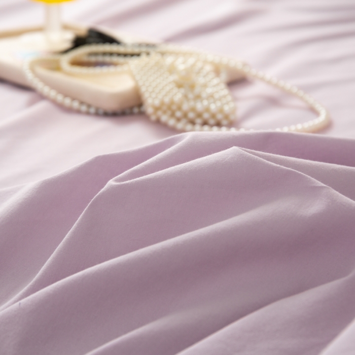 91家纺网 家纺一手货源 找家纺 芬晴 2023新款纯棉水洗棉单层床笠 梦幻紫