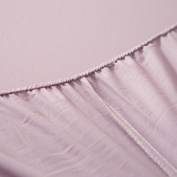 91家纺网 家纺一手货源 找家纺 芬晴 2023新款纯棉水洗棉单层床笠 梦幻紫