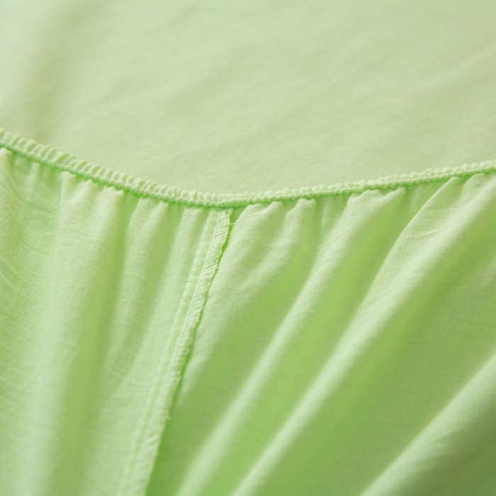 91家纺网 家纺一手货源 找家纺 芬晴 2023新款纯棉水洗棉单层床笠 薄荷绿